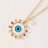 S3498 Ins Emaille Evil Eye Anhänger Halskette Für Frauen Bunte Strass Gemischten Stil Blaue Augen Choker Halsketten