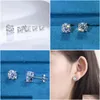 Pendientes de tuerca de joyería Onelaugh 925 Sterling Sier Diamond para mujer Total 1.0Ct D Color Gra Mossanite Gem Joyería de boda Regalo Gota Dhcg8