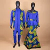 Этническая одежда африканская одежда одежда Женская печать V-образное топ и кружевные юбки Соответствуют мужчинам наряды Dashiki Long Prish и штаны Set Set Y22C041 230310