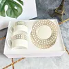 Cups Saucers Geometric Pattern Bone China Coffee And Set Of 2 European Style Porcelain Tea For Household Office Party