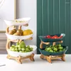 Plattor Tabell för servering av servis träpartitionerat skål Snack Candy Cake Stand Bowl Fruit Set Table Seary