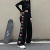 Damesbroek capris wijd been zomerkleding voor vrouw Koreaanse mode hartprint Harajuku streetwear y2k kleding broek broek vrouw 230310