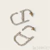 Серьги для дизайнеров алмаза с хрустальным золотом Sparking Smarwern Smalling циркона гипербола двойной буквы V Классические роскошные ювелирные изделия Ohrring