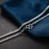 Chains Real Platinum 950 Necklace Lucky For Women Wheat Chain Link Gift 16inch 18inch