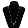 Choker Metal Skeleton Skull Naszyjnik dla mężczyzn Kobiety Halloween Ghost Antlers Head Party Jewelry