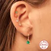 Pendientes de aro Huggie CANNER, colgante de estrella de cristal colorido, pendiente de plata de ley 925, aretes de circón ostentosos para mujer, regalo