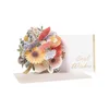 Presentkort Creative Flower Greeting Card Decor Anniversary Gift 3D Mothers Day Card Popup Card For New Year Wedding Valentines Family Wife Z0310