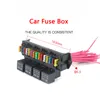 New 15ways Car Boat Fuse Relay Box Kit 12v 4 Relays Multi-circuit Assembly 15 Slot Fuse Holder with Relays Fuses For Auto Car Truck