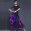 Stage Wear Ballroom Dance Competition Robes Femmes Valse Standard Tango Flamenco Dress Vêtements Femme Dancewear Jupe FF1018