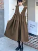 Sukienki swobodne Kimutomo eleganckie solidne, luźne fałdy design sukienka kobieta elegancka v szyja wysoka talia wszechstronna plisowana 2022 Koreańska popularna y2302