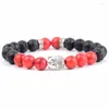 Braccialetti con ciondoli da uomo di moda di marca Strand 8mm occhio di tigre pietra lavica perline braccialetto di Buddha per le donne gioielli di meditazione Yoga Dropship