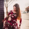 Tenues assorties pour la famille NASHAKAITE Robe maman et fille Vin Floral Party Robe longue Mère Fille Robes vêtements assortis 230310