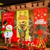 Decorações de Natal Festival Porta pendurada bandeira santa boneco de neve bandeira de pano de alce ornamentos