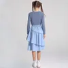 Kjolar flickor tonåring barn midi ruffles denim kjol bomull sommar tröja topp patchwork nack mamma och dotter kläder 7011 230310