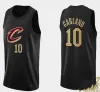 Koszulki koszykarskie Darius Garland Donovan 45 Mitchell 10 Cleveland Cavalier CAV Koszulki koszykarskie białe czerwone