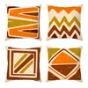 Travesseiro de travesseiro em série geométrica de travesseiros impressos linha abstrata de pêssego protetores de sofá -sofá de zíper em estacas