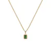 Chains 316L Stainless Steel Niche Design Retro Emerald Ladies Necklace Fashion Exquisite Jewelry SAN874
