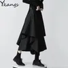 Spódnice japońskie gotyckie nieregularne, wysoko plisowane spódnice kobiety czarne harajuku punkowa spódnica 2023 Summer vintage odzież długa Saia 230310