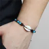Strand Bohemian Cube pärlor armband skalpärl för kvinnor män färgglada sten mode flätad justerbar
