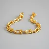 Chains Brass gold-plated Savi with U-shaped lock chain metal cold wind exquisite bracelet INS wind