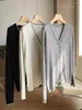 Women's Knits 2023 Cashmere Cardigan Sweater Women Ladies Coat V-neck