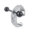 Oordingen S925 Sterling Silver Textuur Ear Clip Ins Small Group A Two-band lava onregelmatige schroef oorbellen