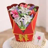 Cadeaubonnen Bouquet Ggreeting Card 3D wenskaart voor verjaardagsmoeders Vaderdag Graduation Wedding Dank u voor zegencadeau Z0310