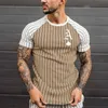 Mens Tshirts överdimensionerade tshirt Summer Street Style Round Neck Shirt Fashion Poker Kort ärm Sebra Stripe Tryckt 230310