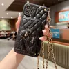 Luxury designer phone case for 11/12/13 pro Max fashion slant hanging split iphone case coin card case