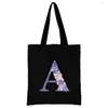 Shopping Bags Bag Women Handbag Shoulder Ladies Shopper Canvas Commute Large Capacity School Tote Purple Flower Print