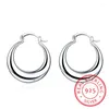 Creolen LEKANI Crescent Moon Runde Kreolen Für Frauen 925 Sterling Silber Aussage Edlen Schmuck Brincos Weibliche Geschenke