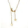 Anhänger Halsketten Einfache Elegante Stern Mond Quaste Halskette Für Frauen Damen Vintage Geometrische Schlüsselbein Schmuck Kolye Geschenk YN1490