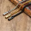 Herren-Armband, rundes Box-Kettenarmband, abgerundete Boxen aus Edelstahl mit Gliedern, einfacher Layering-Stacking-Schmuck