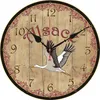 Väggklockor Tyst icke-tickande trämedekorativ rund träväggklocka Kvalitetskvartzvintage Rustik land Alsace Corsica Wall Clocks 230310