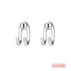 Öronningar DiFeng 999 Sterling Silver Design Earrings Men's Ins Fashion Personlighet Högkvalitativ WO -tillbehör