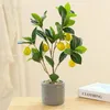 Decorative Flowers Potted Plants Mandarin Peach Home Decoration Ornament Unique Gifts Yellow Greenery Party Plastic Artificial Orange Tree