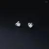 Boucles d'oreilles à tige WANTME 925 Sterling Silver Cute Girl Shiny CZ Zircon Love Heart Small Romantic Valentine's Day Party Jewelry Gift