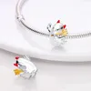 Pandora Original S925 Sterling Silber Dinosaurier Liebe Geisterblume Charm Perlen geeignet für Armband DIY Modeschmuck