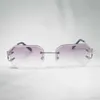 56% de réduction sur les lunettes de soleil 2023 Vintage Rimless Wire Men Men Femmes pour les verres à diamant d'été Verres transparentes Cadre métallique OCULOS GAFASKAJIA NOUVEAU