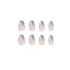 False Nails 24pcs Simple Mirror Silver French Short Ballet Fake Full Cover Glue DIY Manicure Nail Art Tools