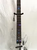 New 5-string Acrylic Transparent Plexiglass Electric Bass Guitar LED Color Flashing Chrome Tremolo Bridge