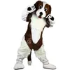 Lindo traje de mascota de perro deportivo blanco marrón personalizar personaje de tema de anime de dibujos animados tamaño adulto disfraces de fiesta de cumpleaños de Navidad