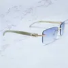 48％オフヴィンテージリムレスウッドサングラスメンズバッファローホーンシェードアイウェアカジアを運転するための豪華な女性眼鏡