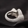Doskonała jakość mrożona na zamówienie listu Zespół pierścionkowy dla mężczyzn i kobiet prawdziwe złoto spersonalizowane początkowe pary palce pierścienia weselne miłośnika biżuterii Prezenty urodzinowe