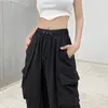 Pantalons Femme Capris Y2K femmes Streetwear Cargo pantalon coréen Harajuku décontracté solide Baggy pantalon droit mode jambes larges poches Joggers pantalon 230310