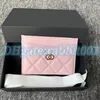 Lyxdesigners Travel Purse Small Lambskin Caviar Passport Card Holders Coin Purses Womens Men KeyChain Case Pocket Organizer Bag äkta läderplånbok