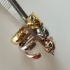 Anello Panthere per donna designer smalto diamante Occhiali verdi Placcato oro 18K T0P qualità più alta contro qualità moda lusso stile classico regalo squisito 005