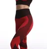 Conjunto ativo Women Yoga Pants Fitness Suit Bulifter Gym Conjunto de pano elástico de alto teto de treino Top Top Red Tracksuit