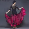 Stage Wear Ballroom Dance Competition Robes Femmes Valse Standard Tango Flamenco Dress Vêtements Femme Dancewear Jupe FF1018