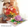 Carte regalo Creative PopUp Flower Card Biglietto di auguri 3D per compleanno Festa della mamma Festa del papà Laurea Anniversario di matrimonio Guarisci simpatia Z0310